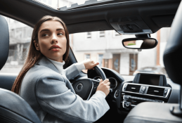 Portrait happy, smiling woman sitting in the car looking out windows.jpg